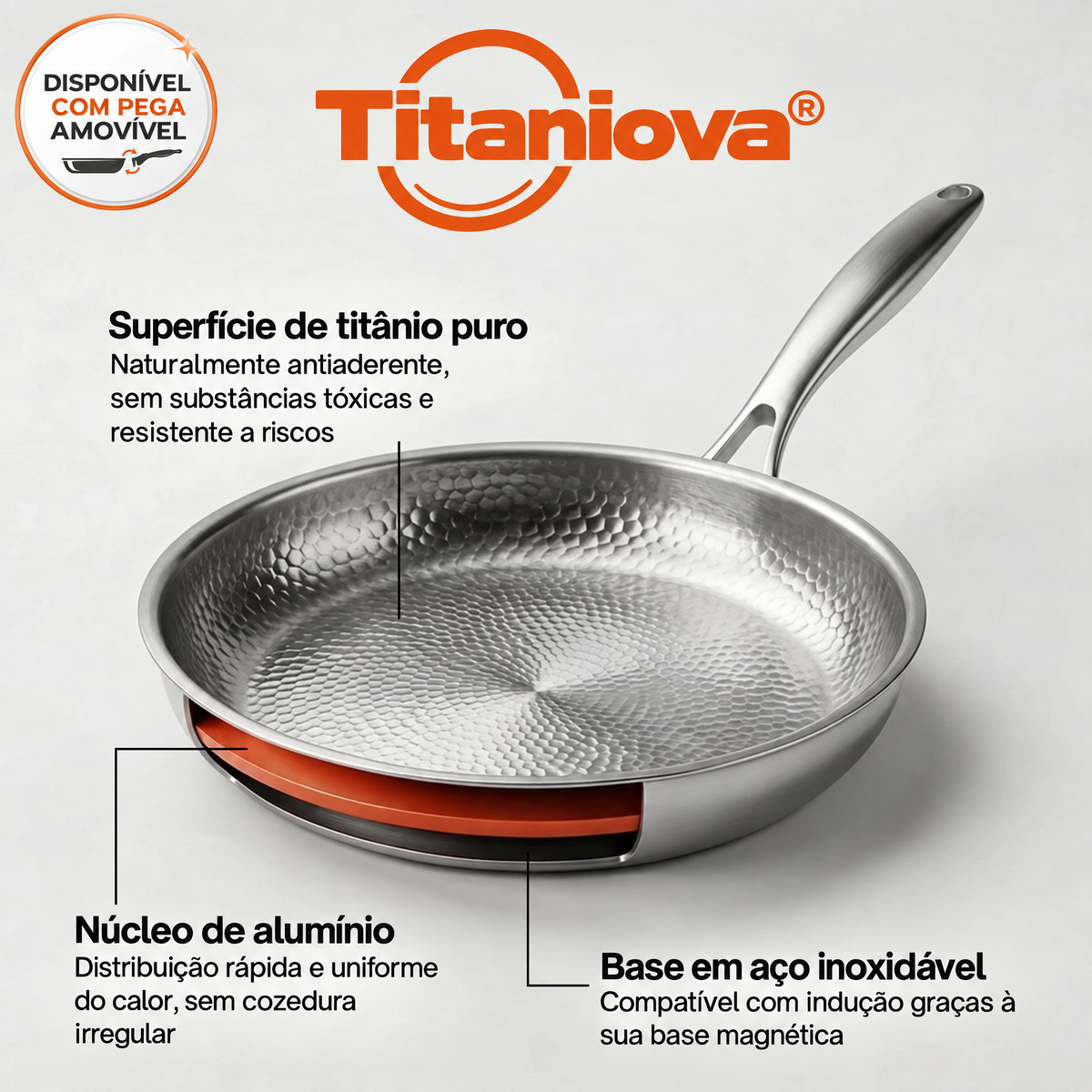 Titaniova® – Frigideira antiaderente de titânio
