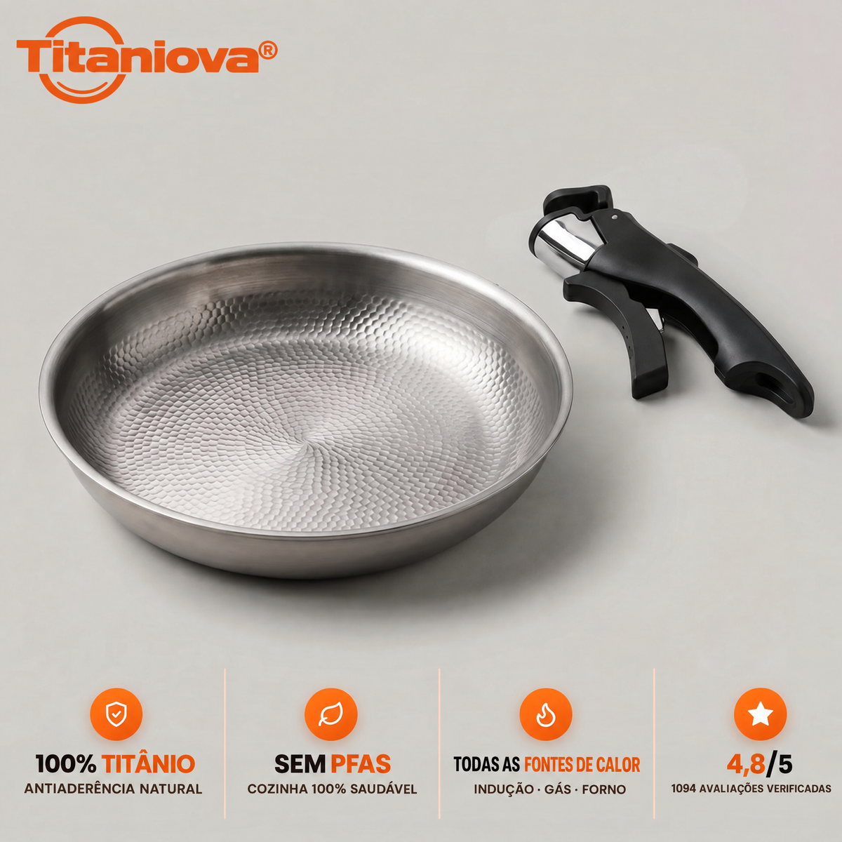 Titaniova® – Frigideira antiaderente de titânio