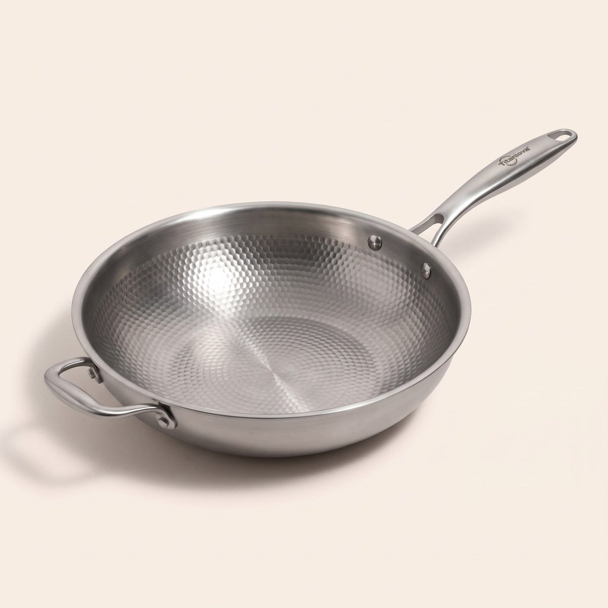 Wok Titaniova® em Titânio Martelado 32 cm
